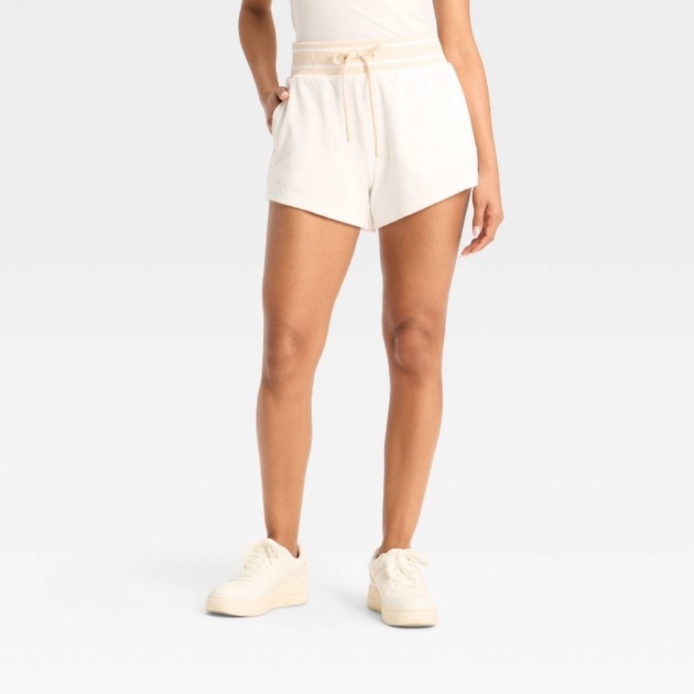 Women's Towel Terry High-Rise Shorts - JoyLab™ White new 🆕